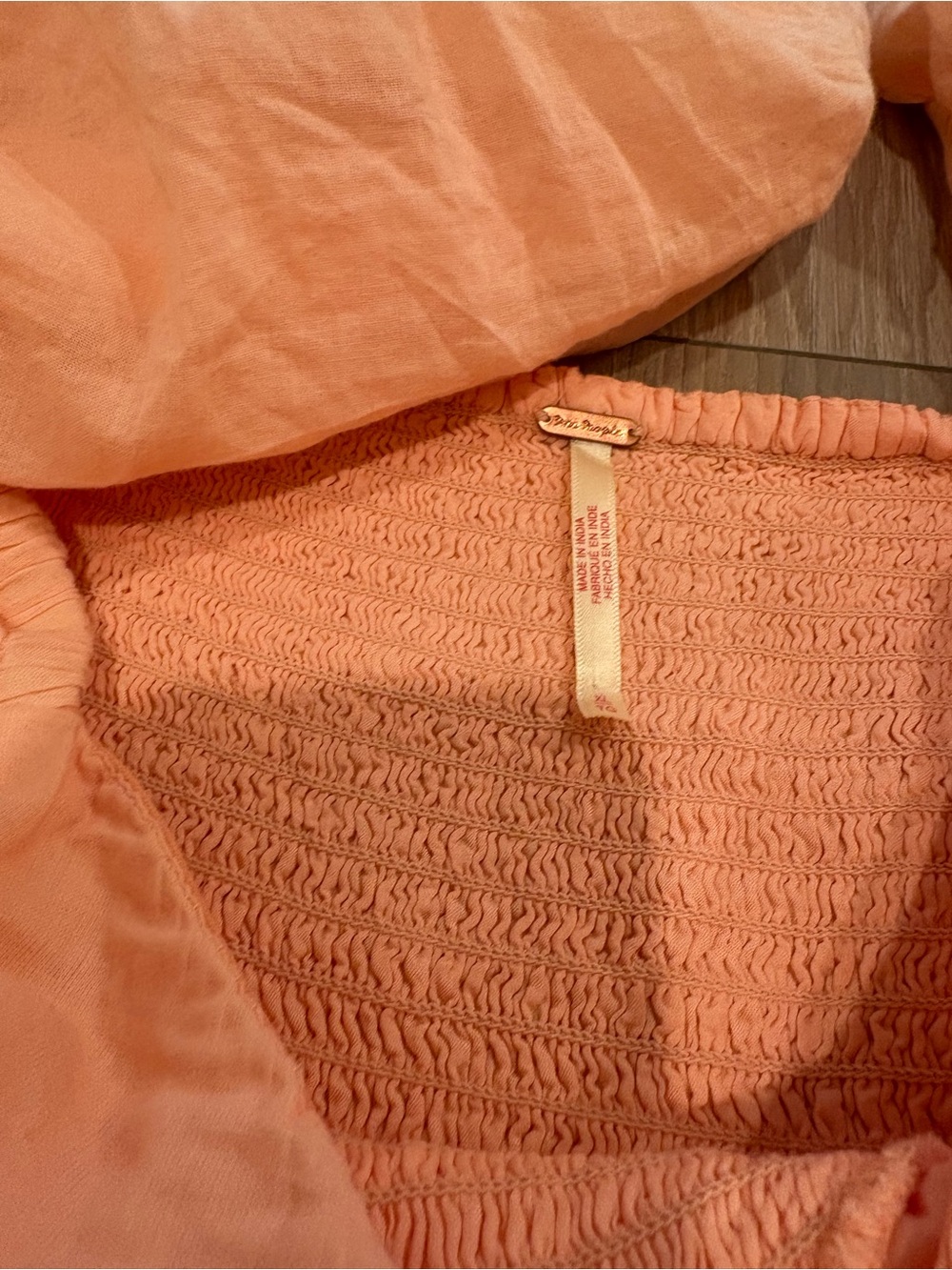 Free People Peach Tiered Maxi Dress with Puff Sleeves - Picture 11 of 13